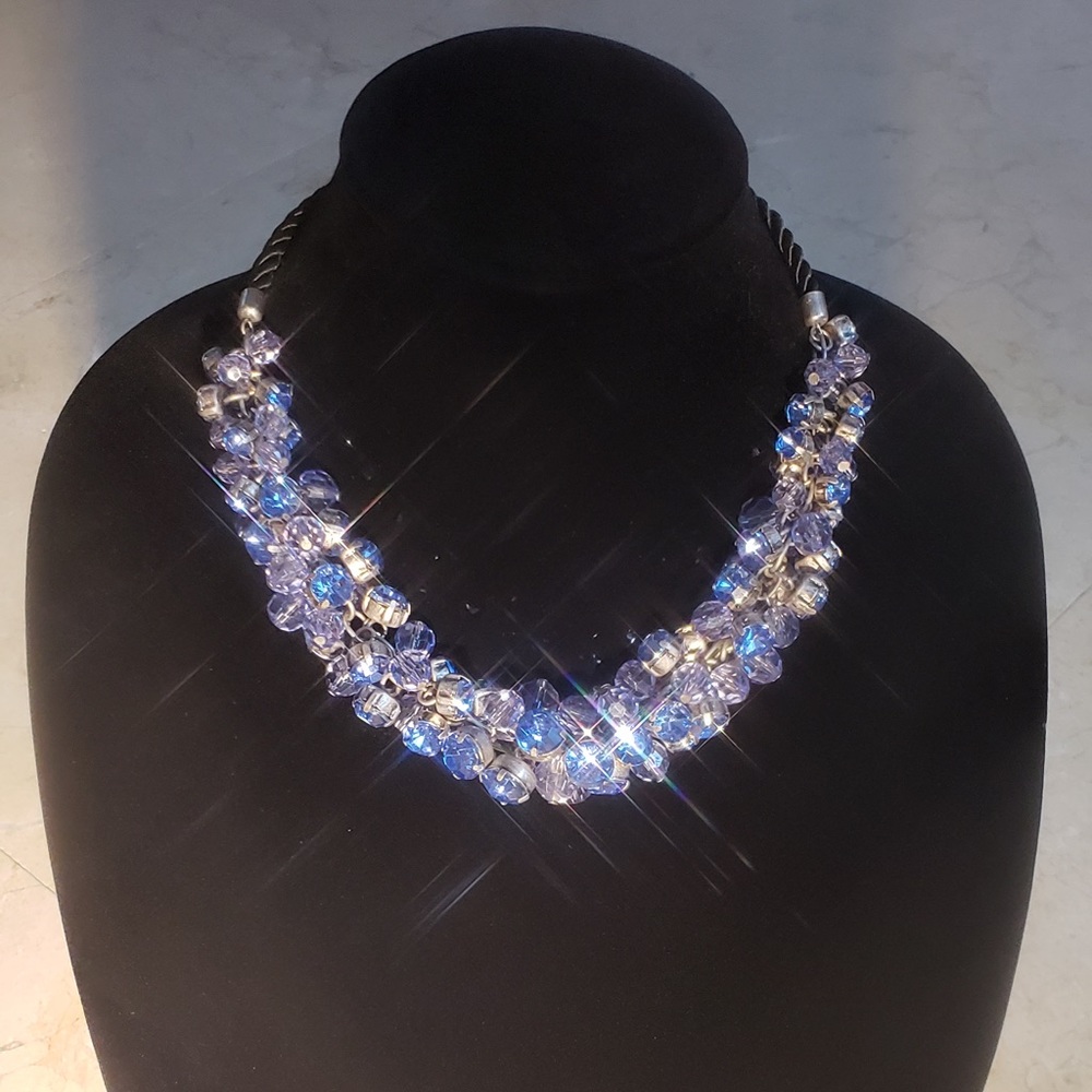 Chunky Blue Bling Necklace